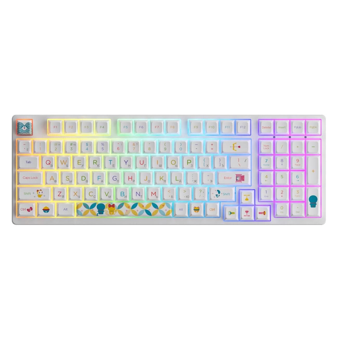 Игровая клавиатура Akko 3098B Doraemon Rainbow CS Jelly Pink Switch