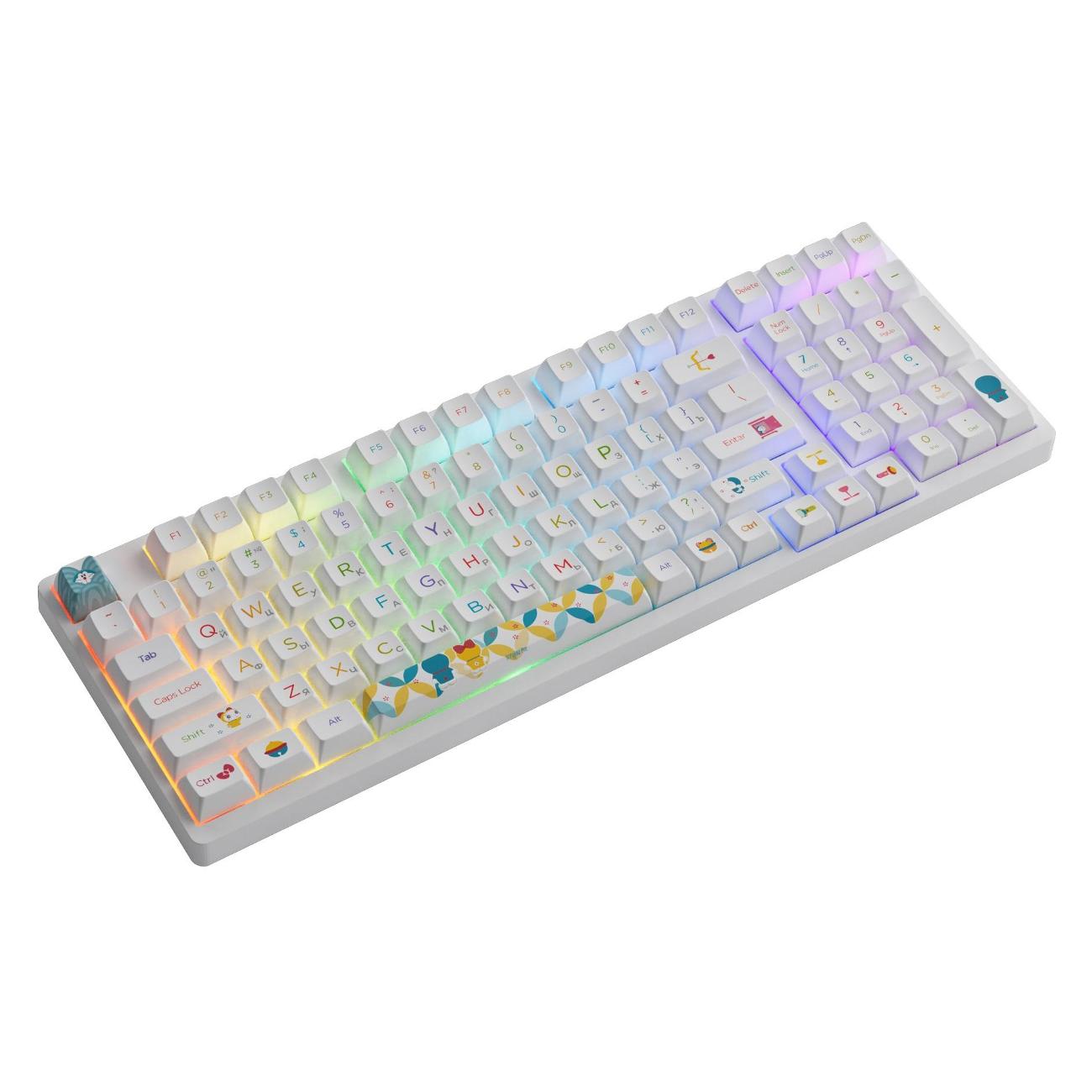 Игровая клавиатура Akko 3098B Doraemon Rainbow CS Jelly Pink Switch