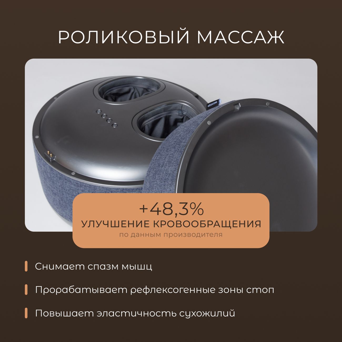 Электрический массажер для ног Gezatone AMG725W