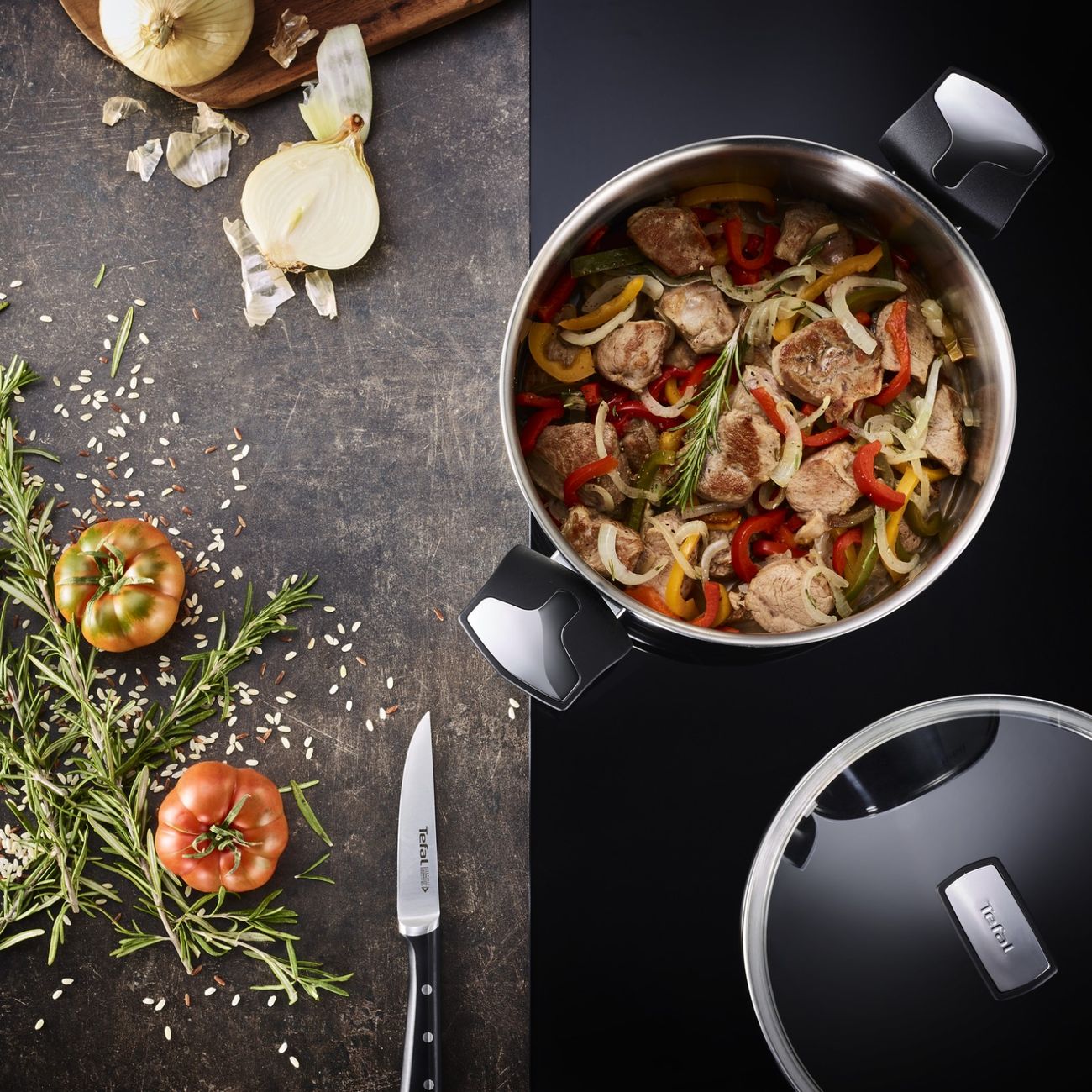 Кастрюля Tefal Emotion 5.4л с крышкой (E3014624)