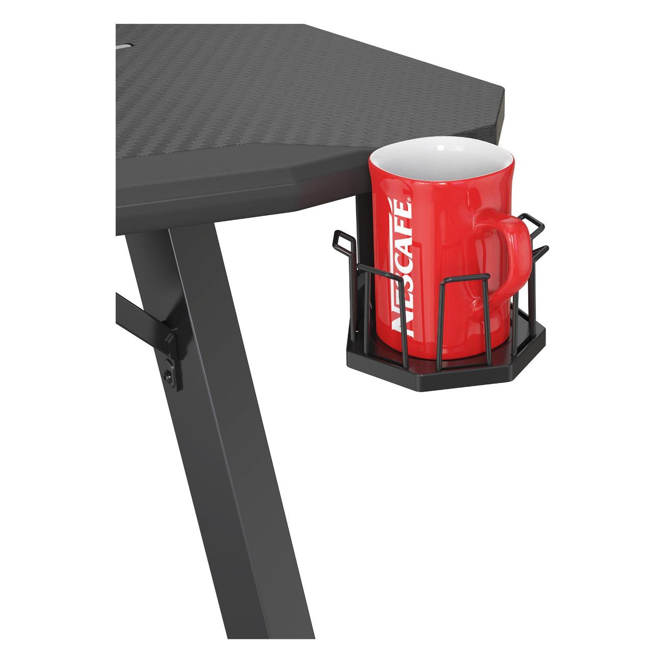 Стол компьютерный игровой Cactus CS-GTIZ-BK-CARBON-RGB МДФ карбон каркас черный