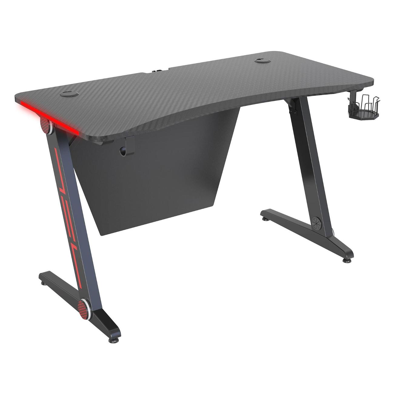 Стол компьютерный игровой Cactus CS-GTZ-BK-CARBON-RED МДФ карбон каркас черный