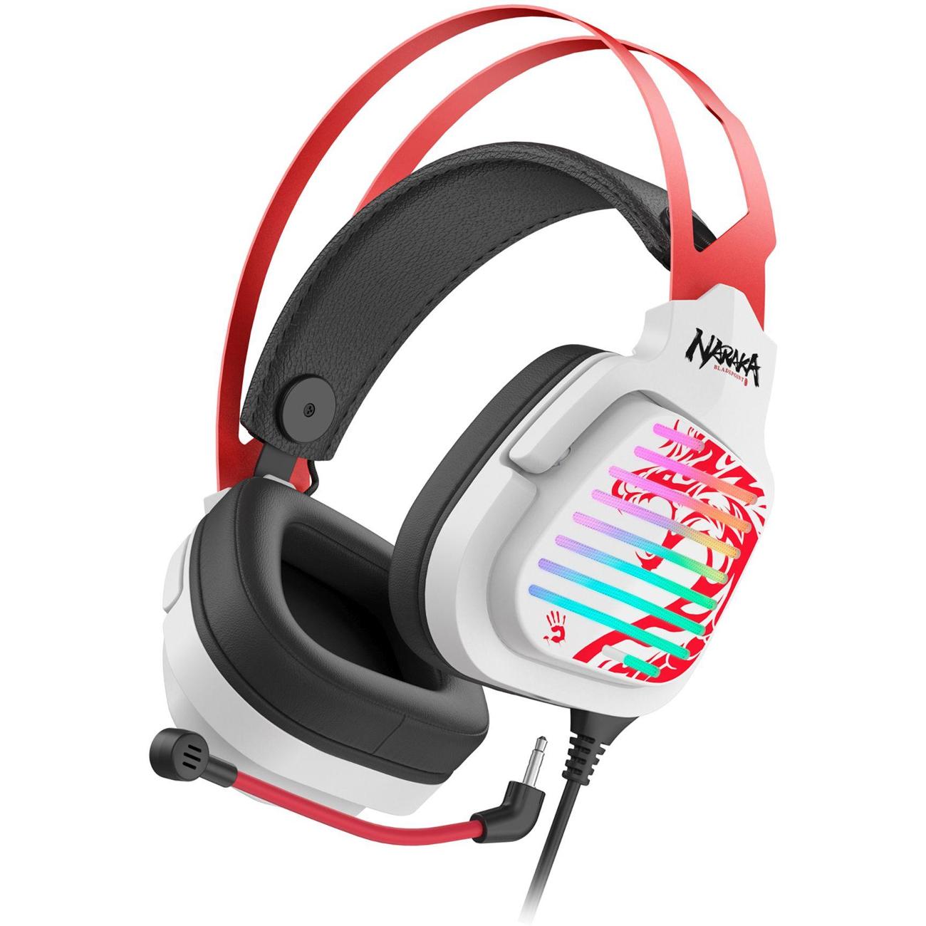 Игровые наушники A4Tech Bloody G560 белый/красный