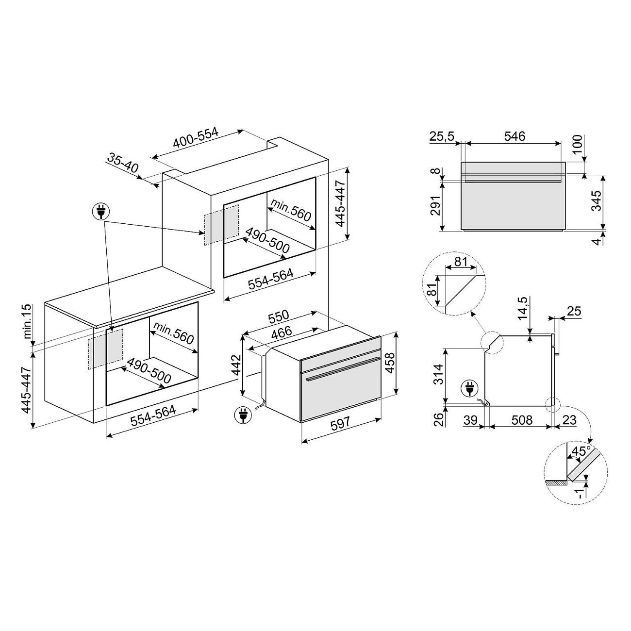 Компактный духовой шкаф Премиум Smeg SO4102S3B3
