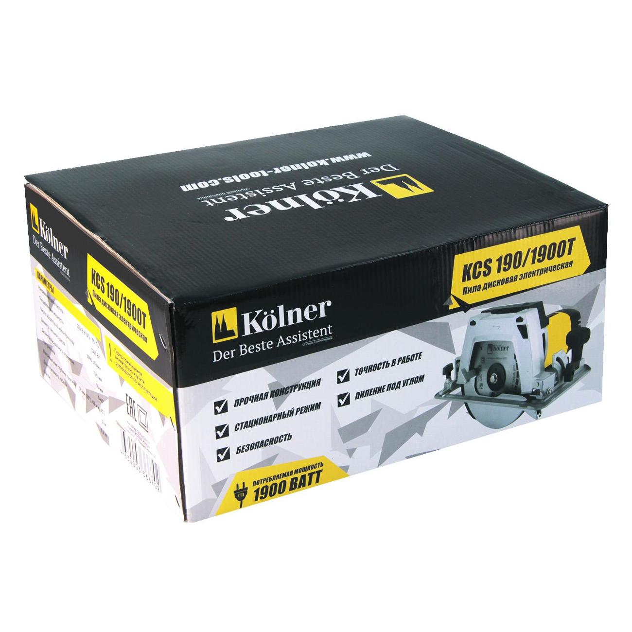 Электропила циркулярная Kolner KCS 190/1900Т