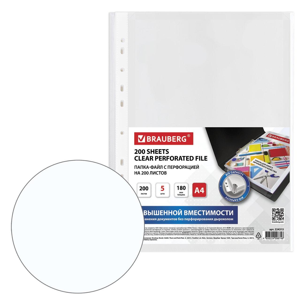 Папки-файлы Brauberg 224315 А4