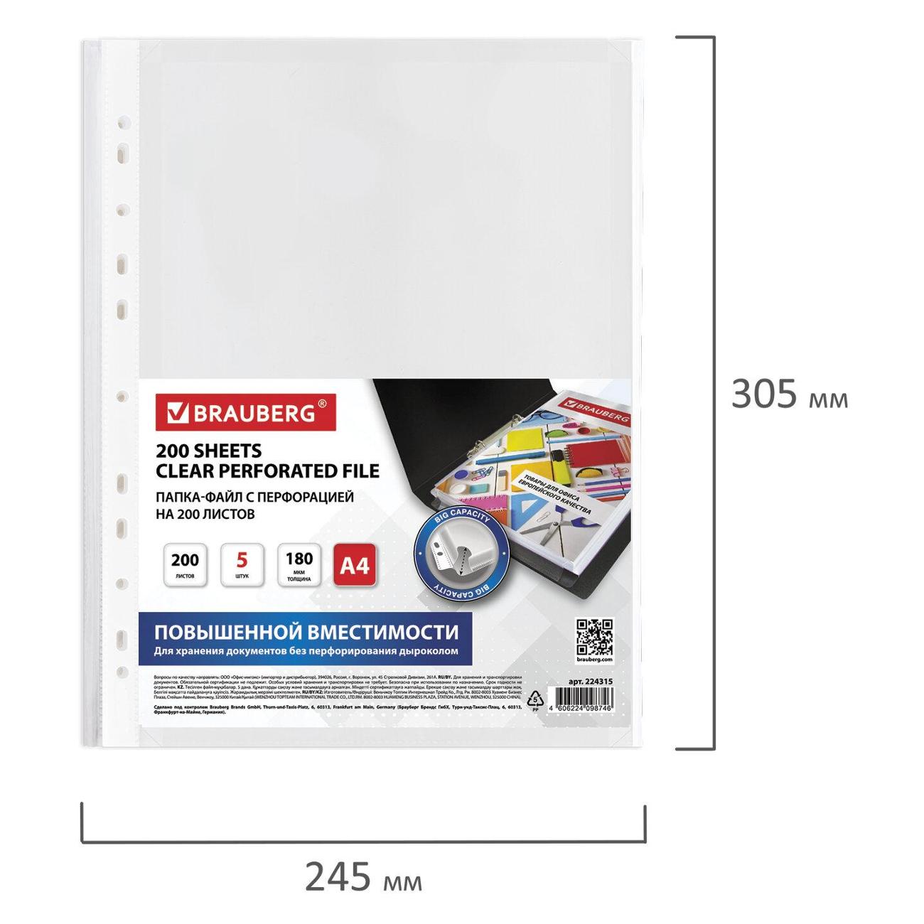 Папки-файлы Brauberg 224315 А4