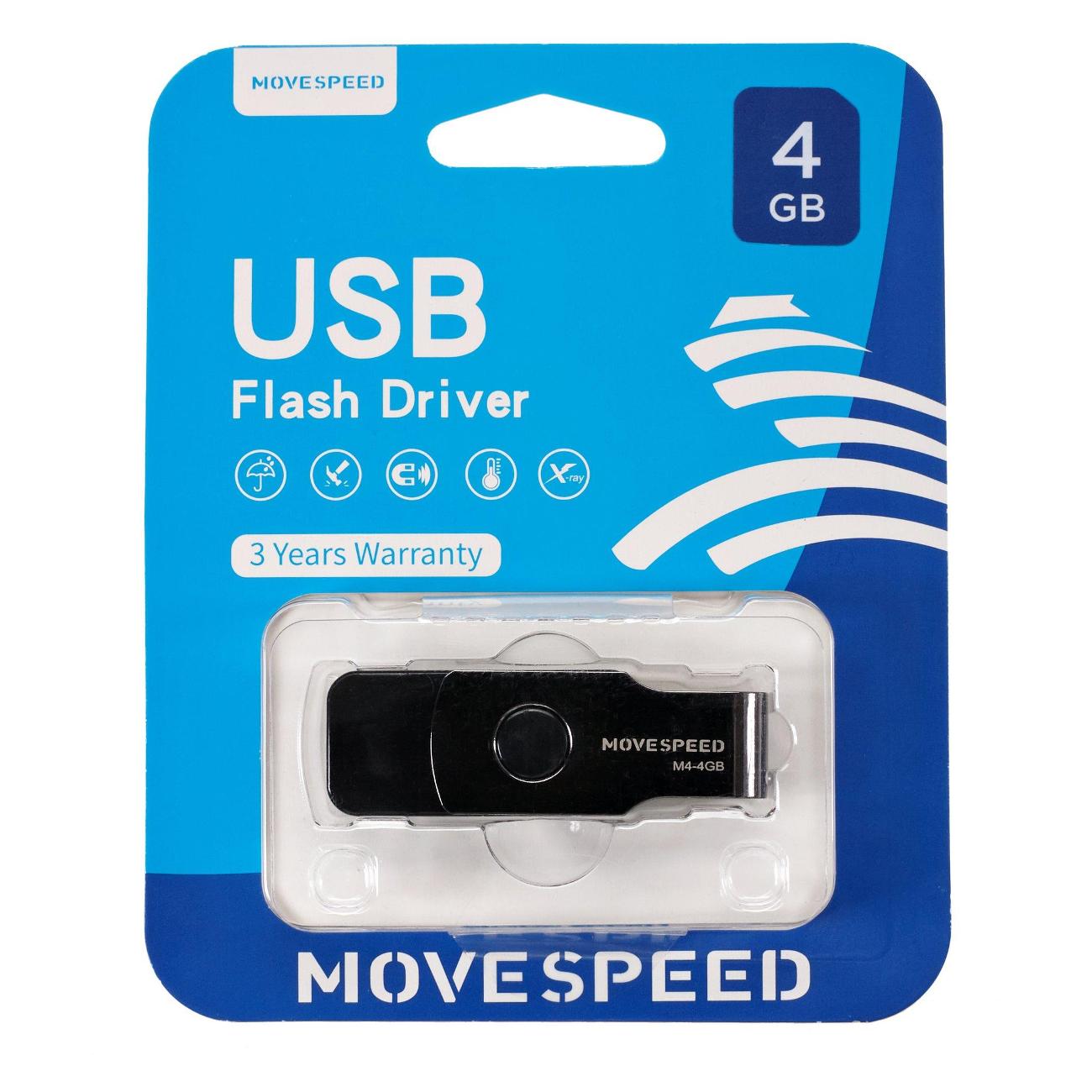 Флэш диск USB MOVESPEED Move Speed M4 4GB USB2.0 черный