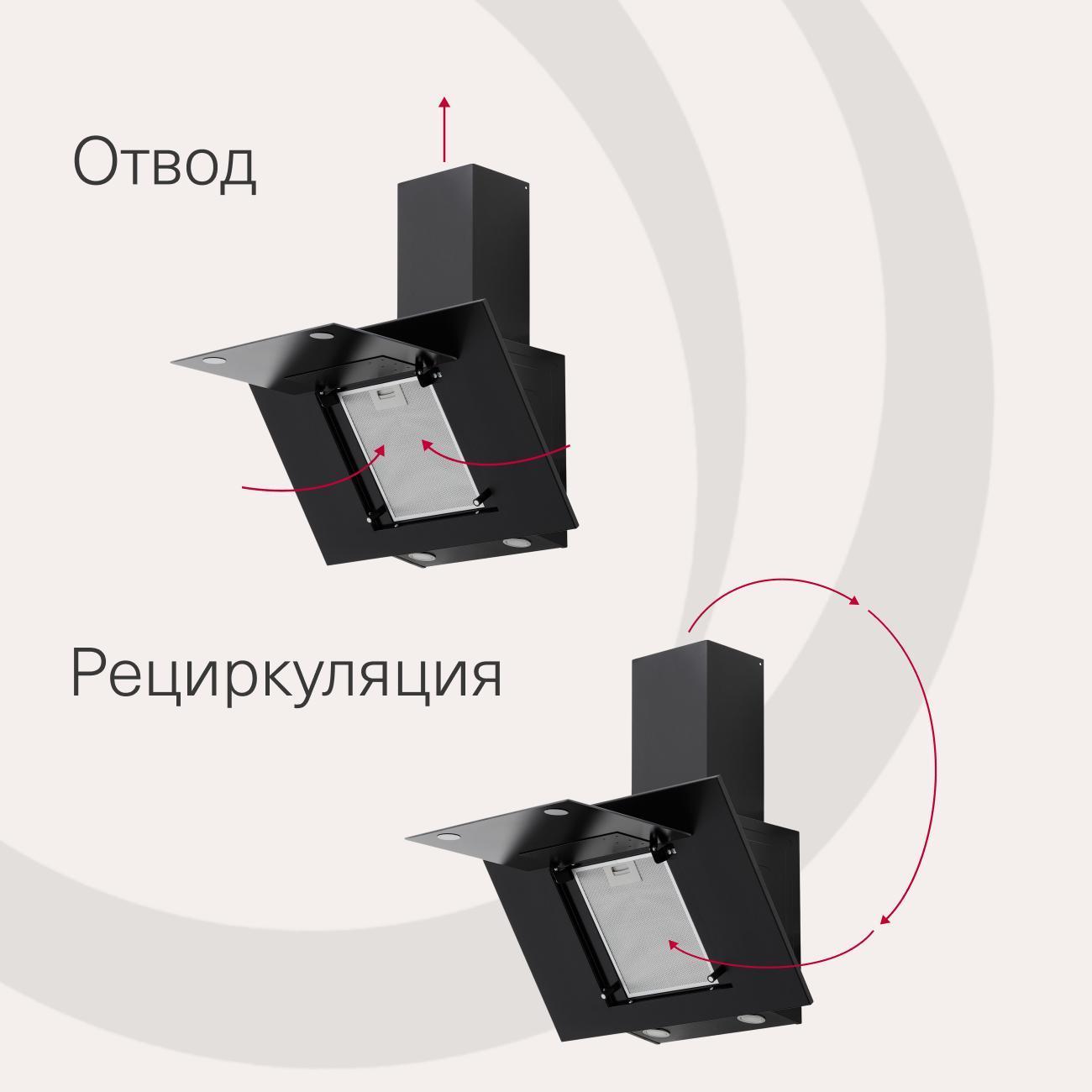 Вытяжка Krona VIERKANT 600 Black PB