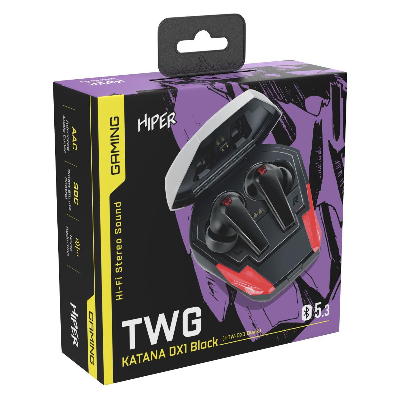 Наушники True Wireless игровые HIPER KATANA DX1 Black (HTW-DX1)