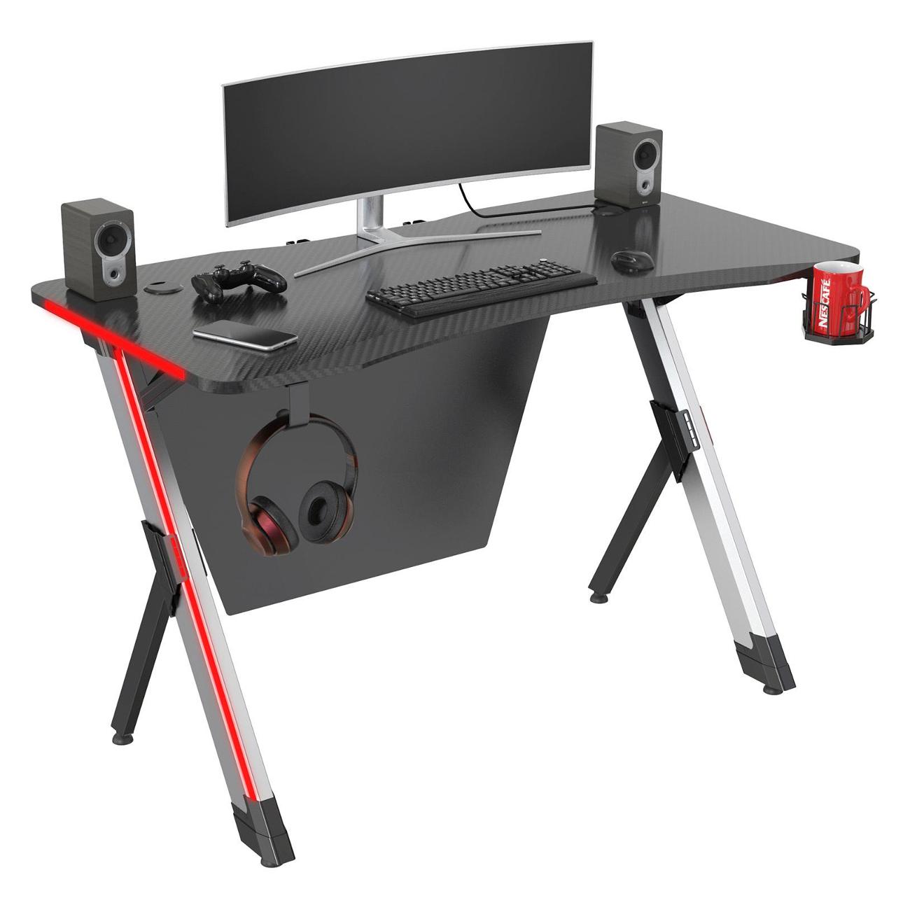 Стол компьютерный игровой Cactus CS-GTX-AL-CARBON-RED