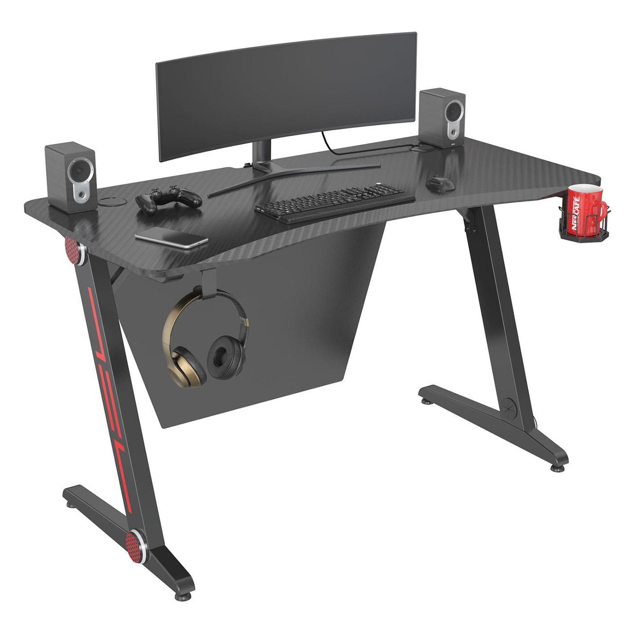 Стол компьютерный игровой Cactus CS-GTZ-BKRD-CARBON МДФ карбон каркас черный