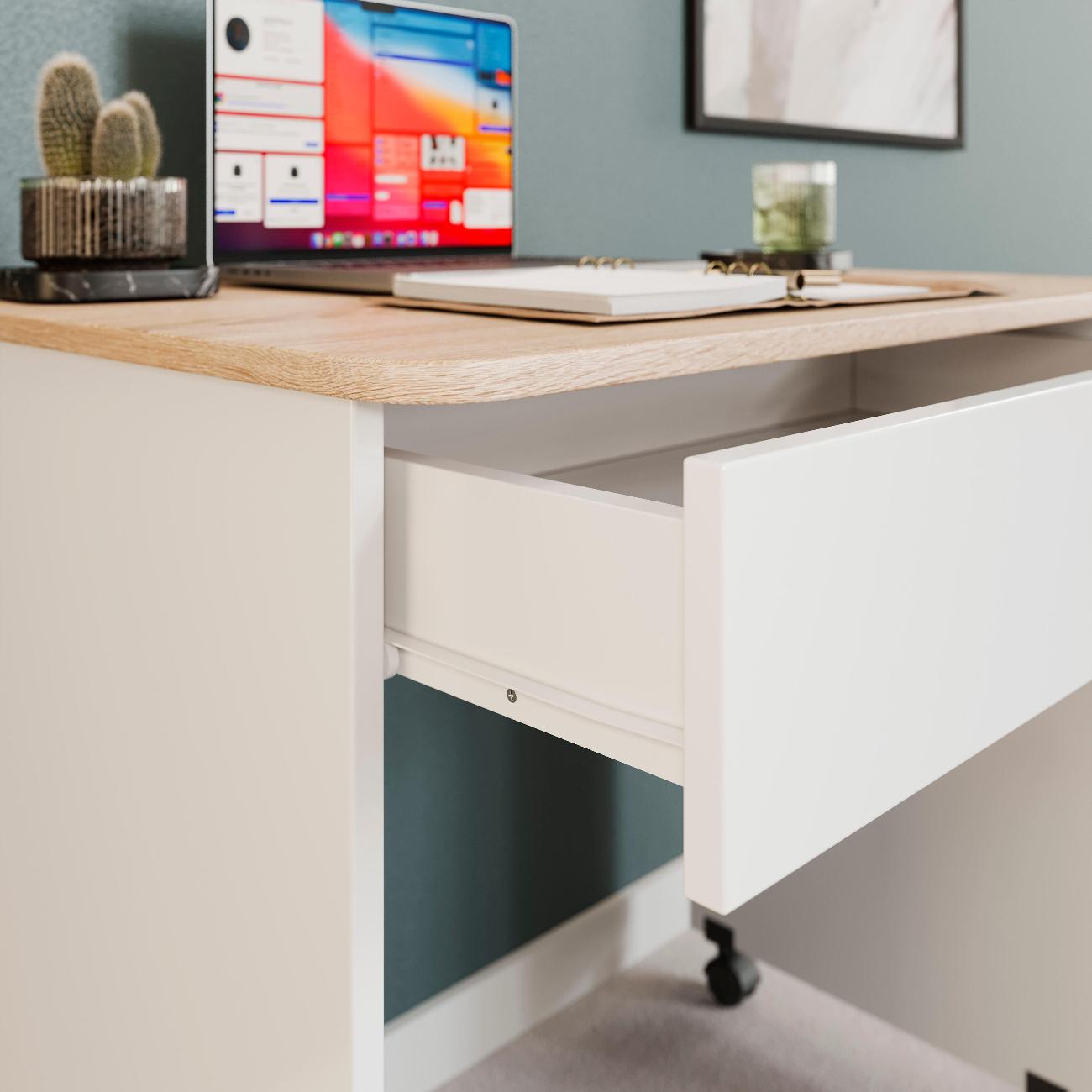 Стол компьютерный Трия Diamond тип 2 Дуб Сонома-белый