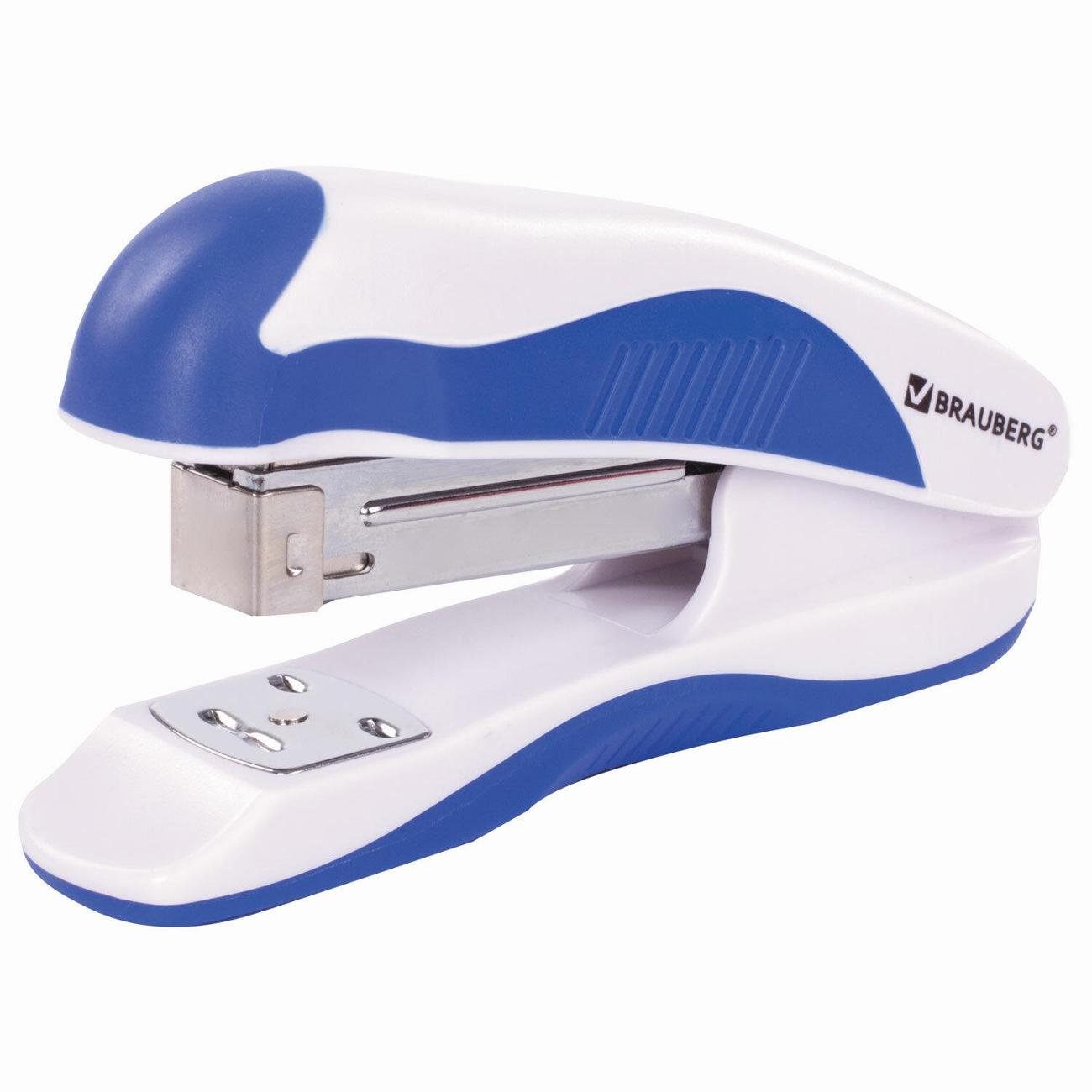 Степлер канцелярский Brauberg 228584 белый синий