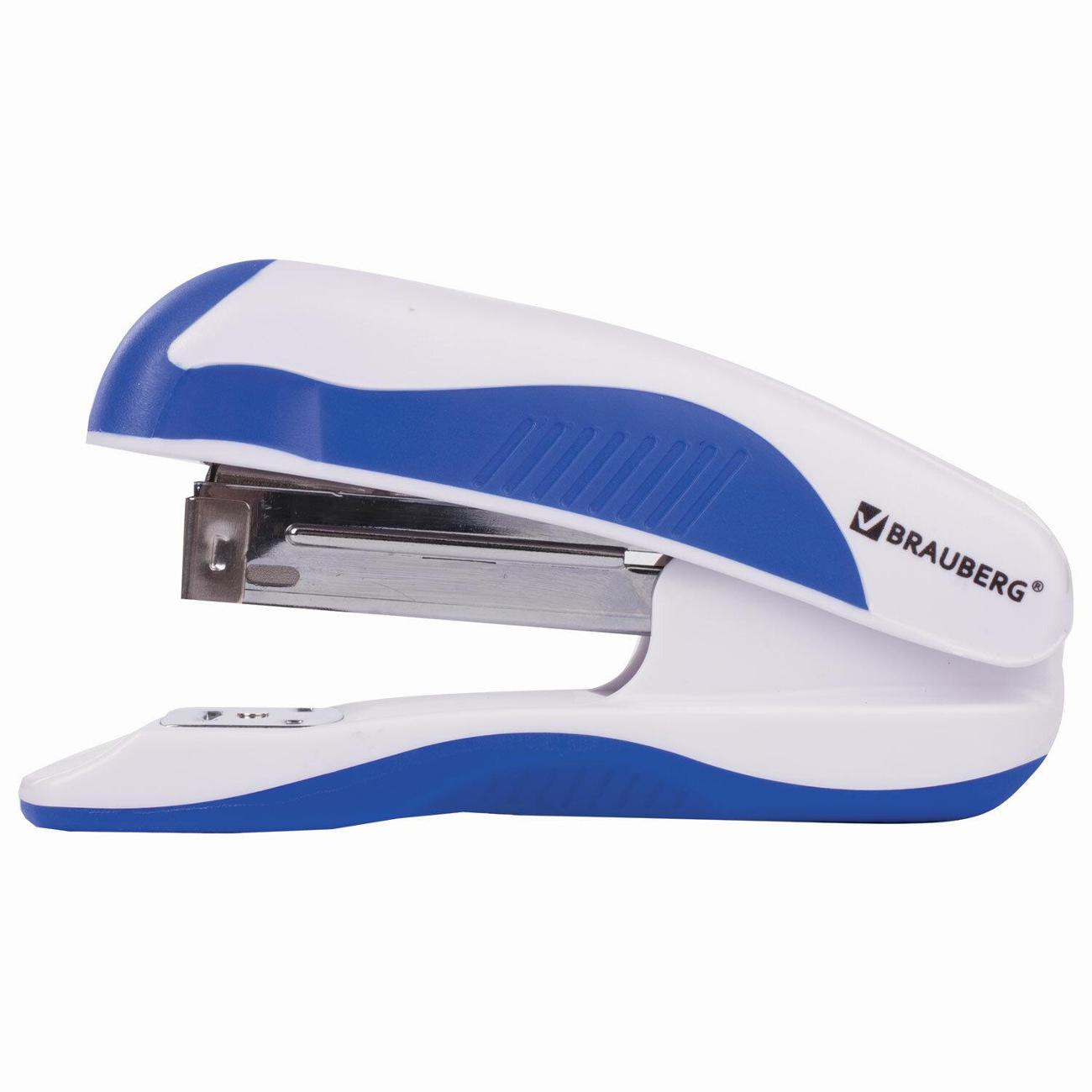 Степлер канцелярский Brauberg 228584 белый синий