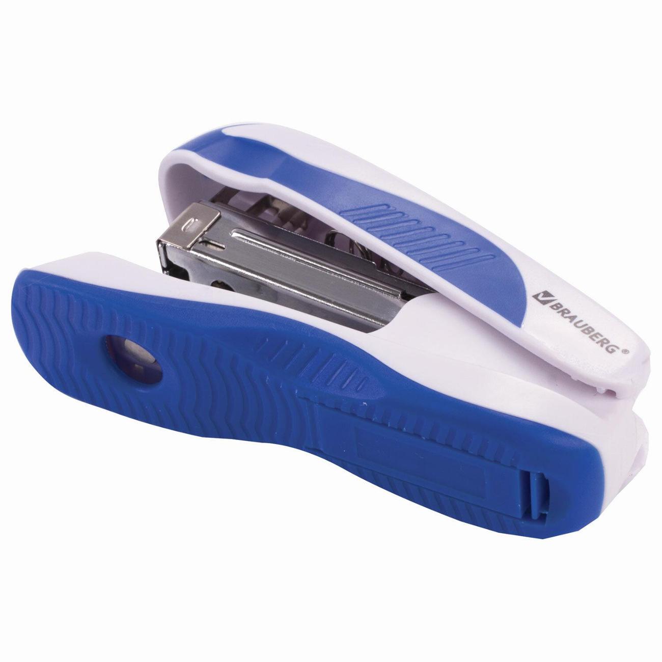 Степлер канцелярский Brauberg 228584 белый синий