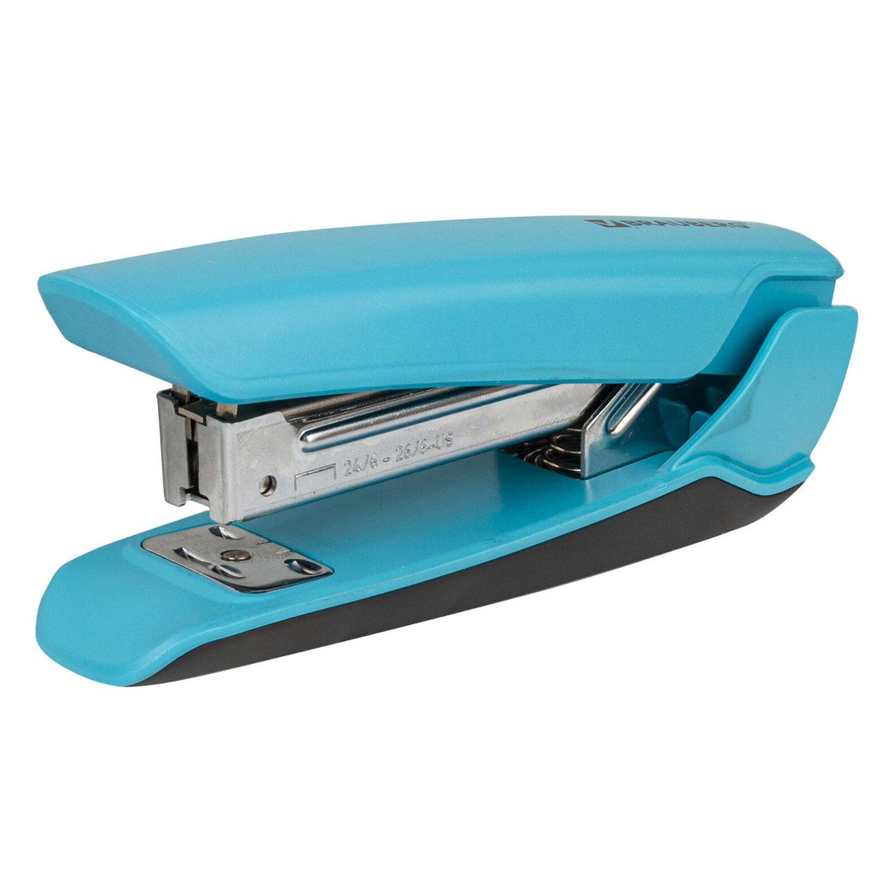 Степлер канцелярский Brauberg 228757 голубой фото