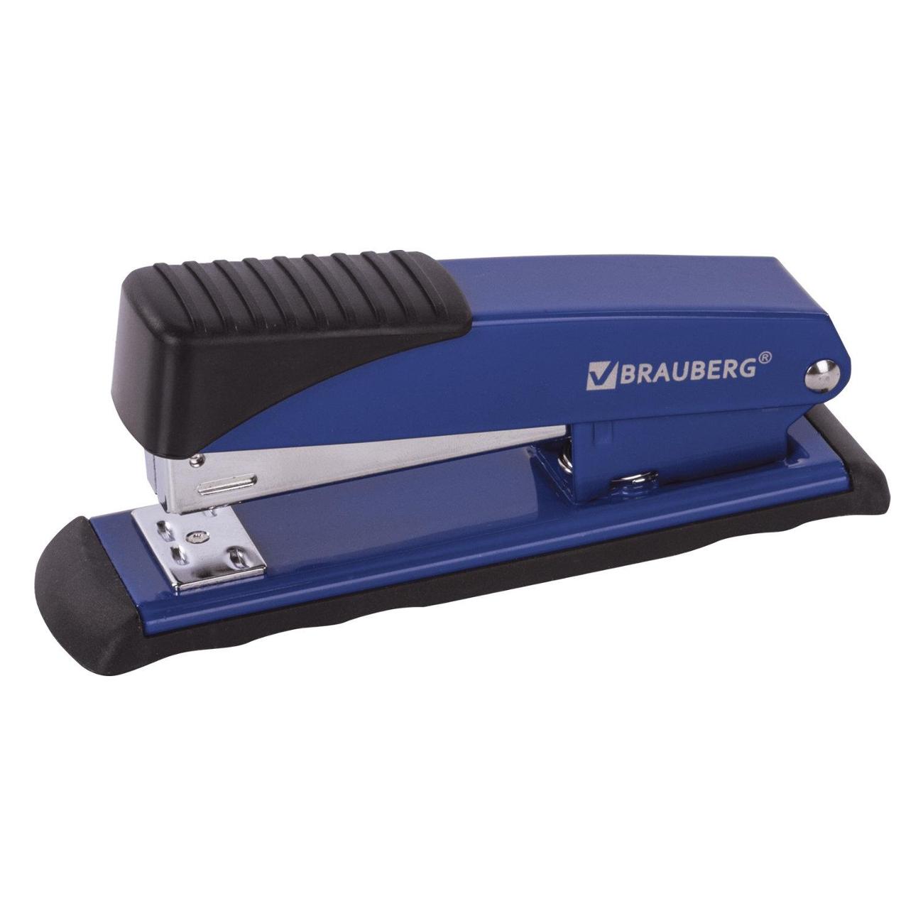 Степлер Brauberg 228612 черный синий фото