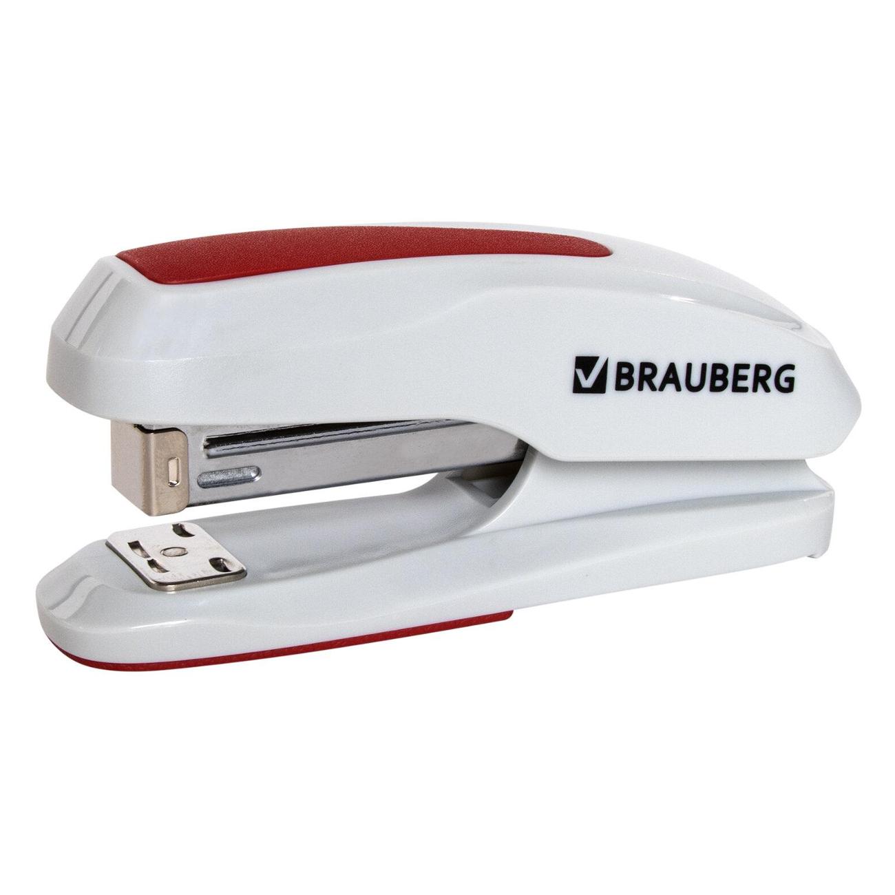 Степлер канцелярский Brauberg 229088 серый красный