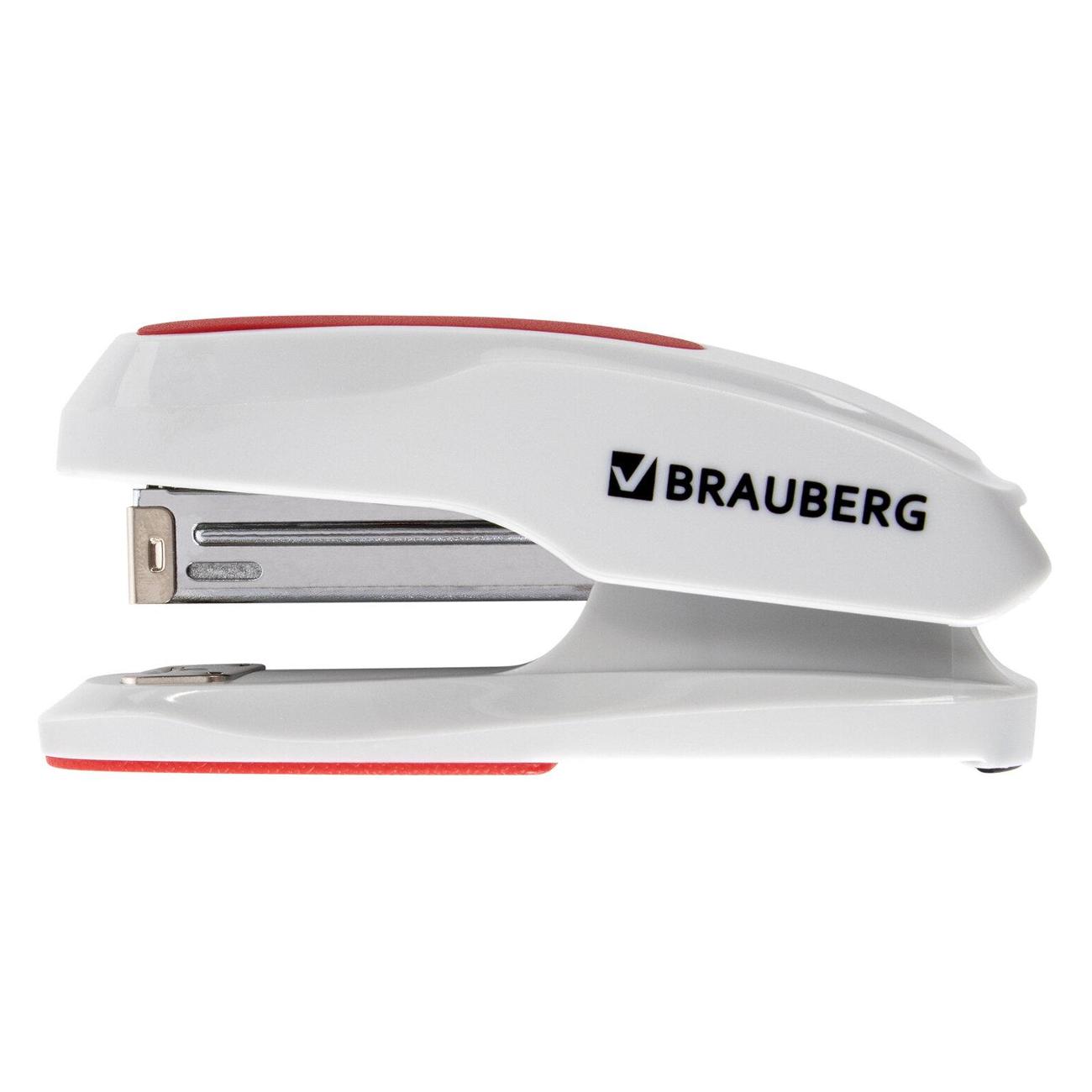 Степлер канцелярский Brauberg 229088 серый красный