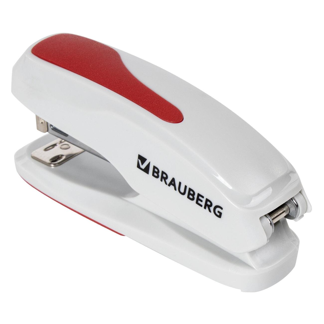 Степлер канцелярский Brauberg 229088 серый красный