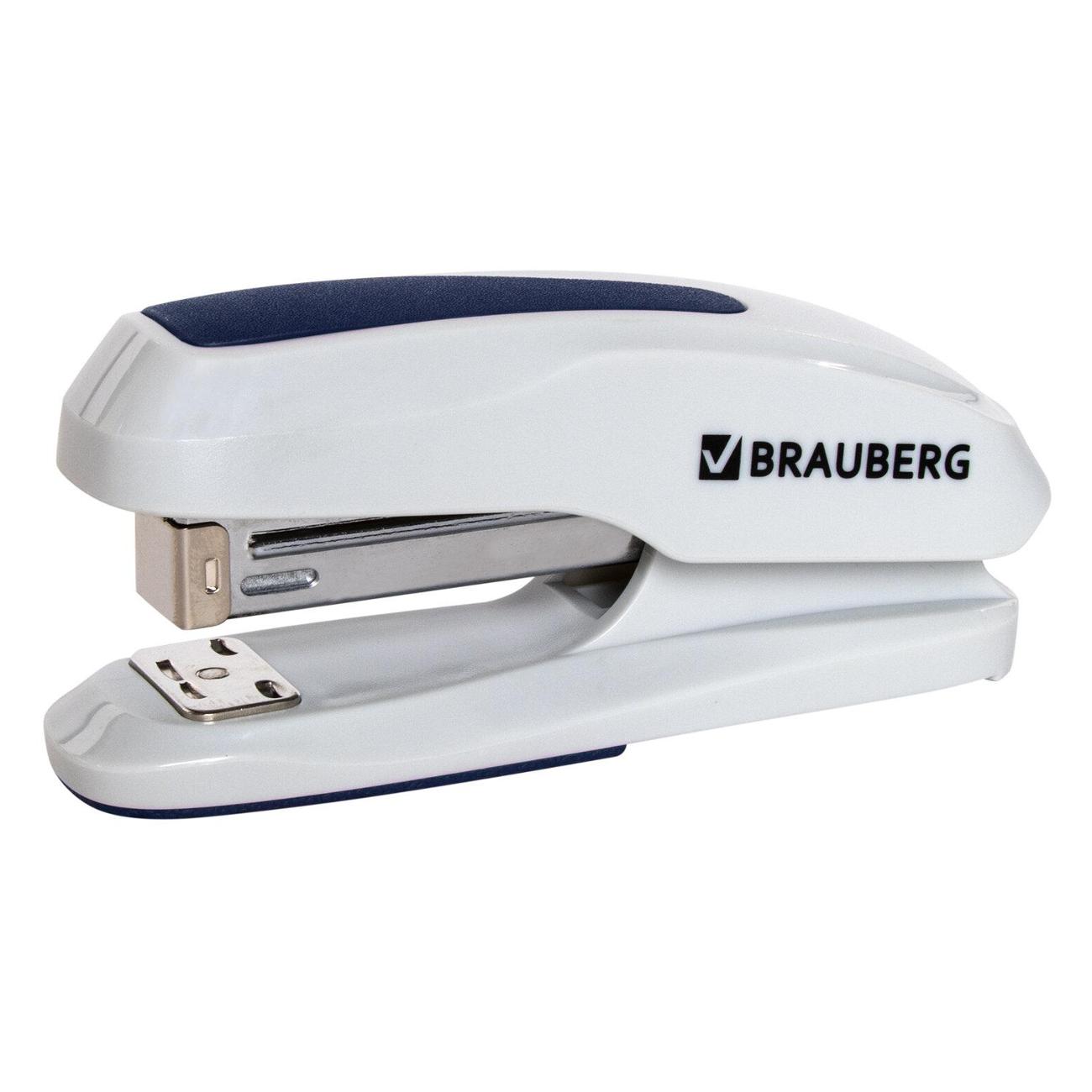 Степлер канцелярский Brauberg 229087 серый синий