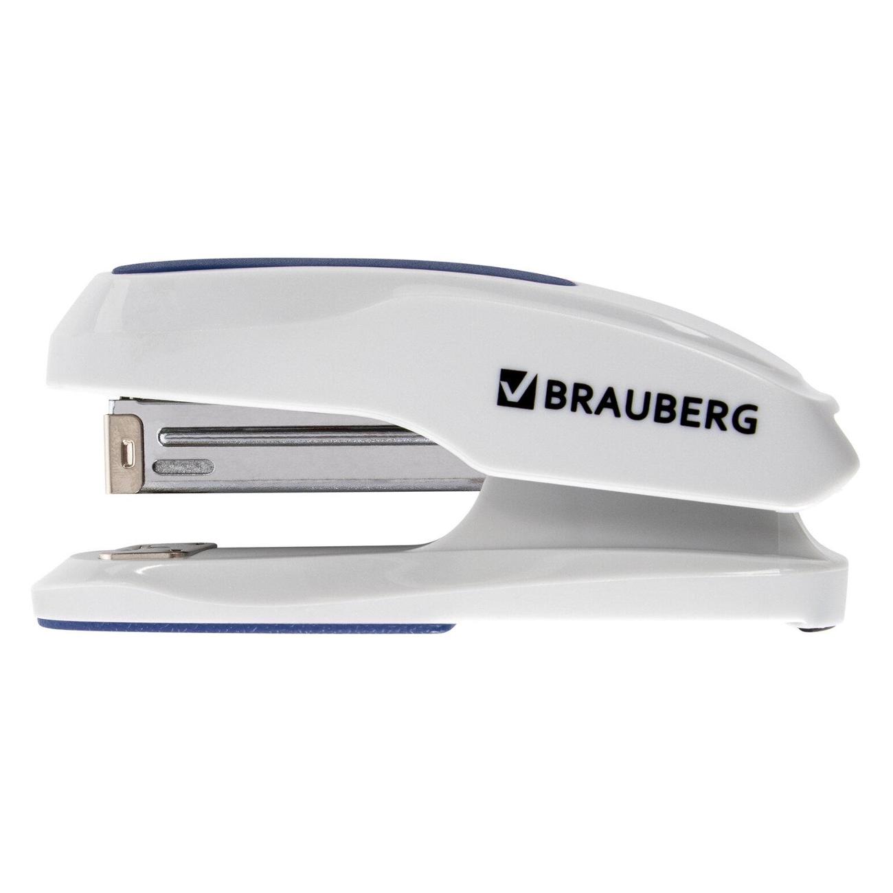 Степлер канцелярский Brauberg 229087 серый синий