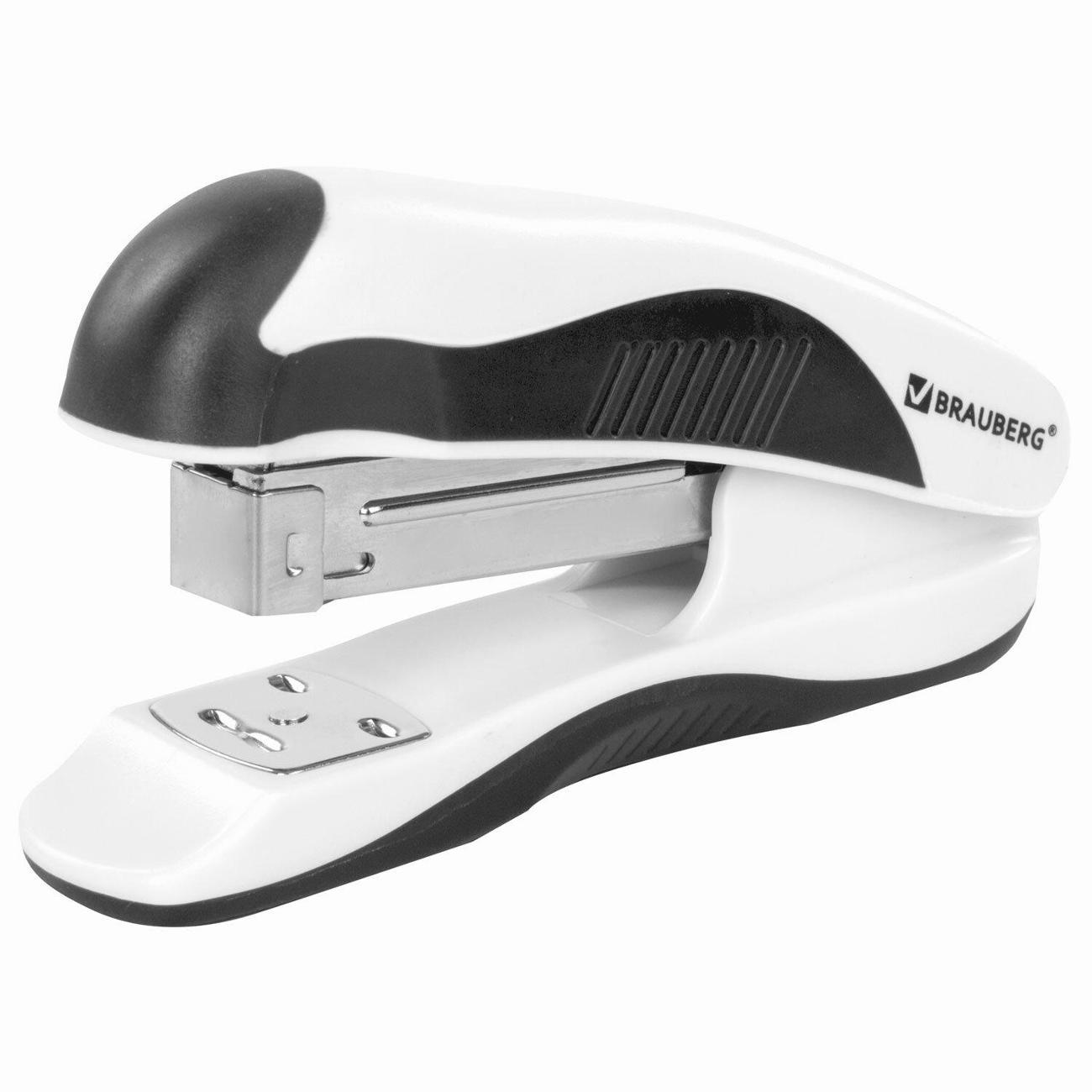Степлер канцелярский Brauberg 228585 белый черный