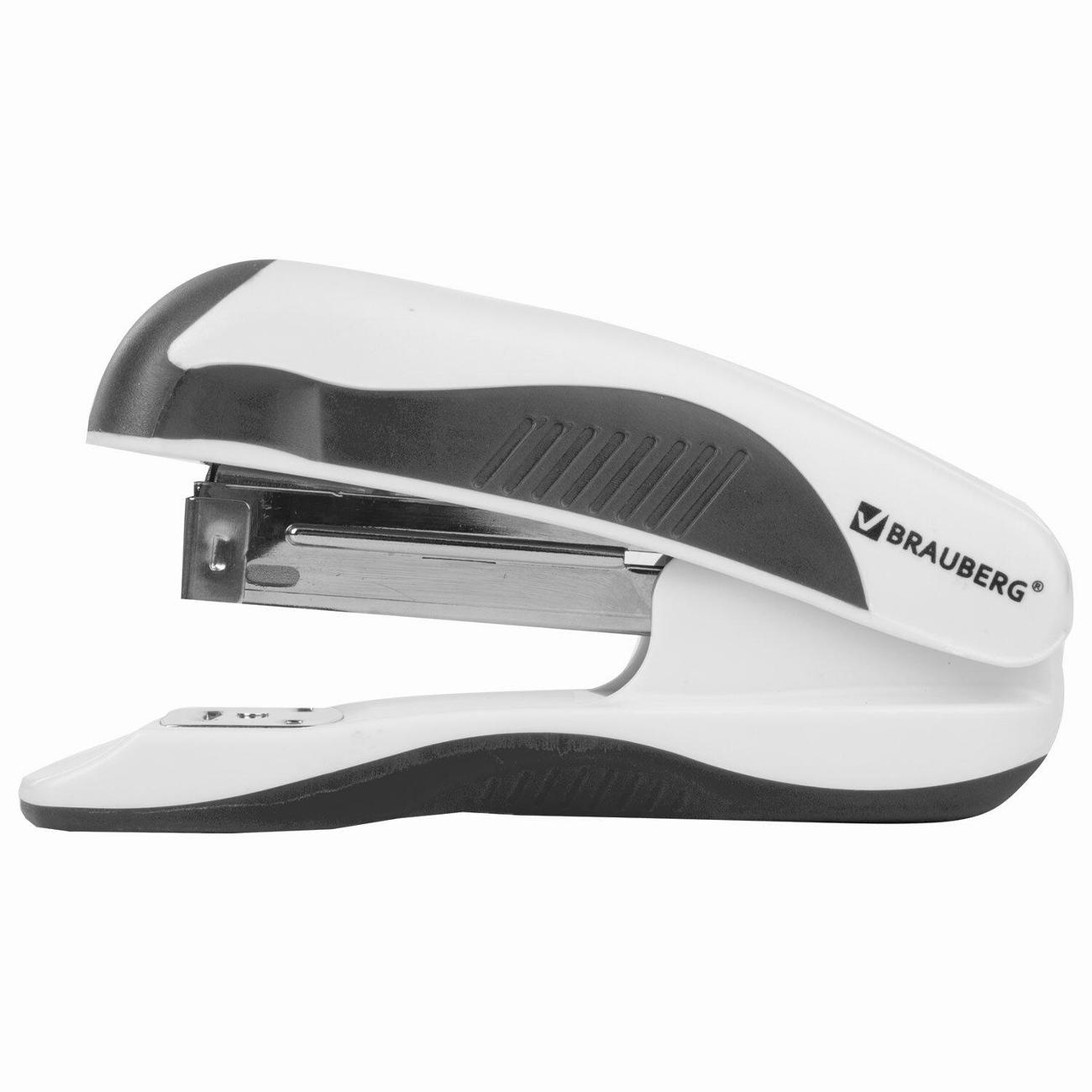 Степлер канцелярский Brauberg 228585 белый черный