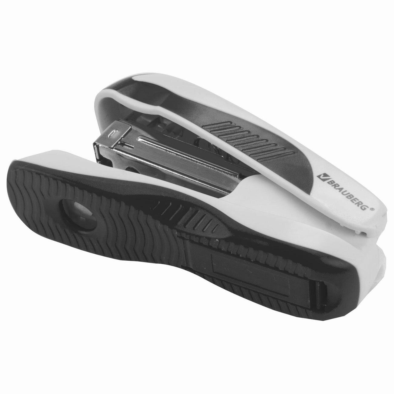 Степлер канцелярский Brauberg 228585 белый черный