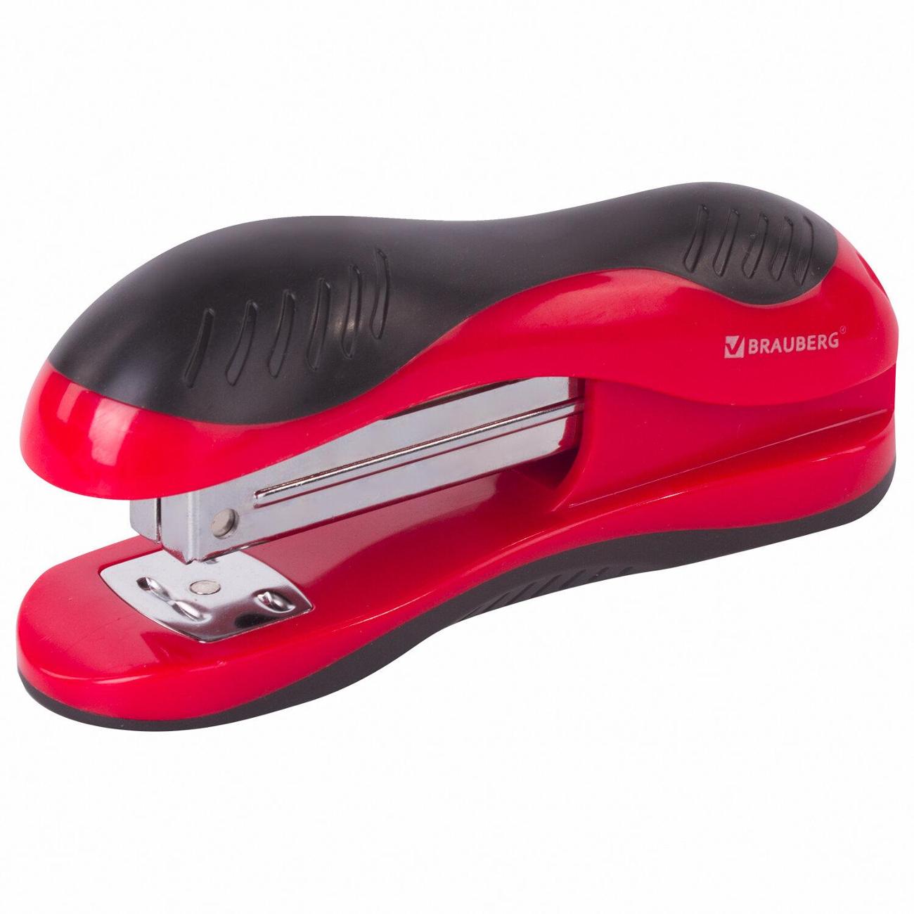Степлер канцелярский Brauberg 229688 черный красный