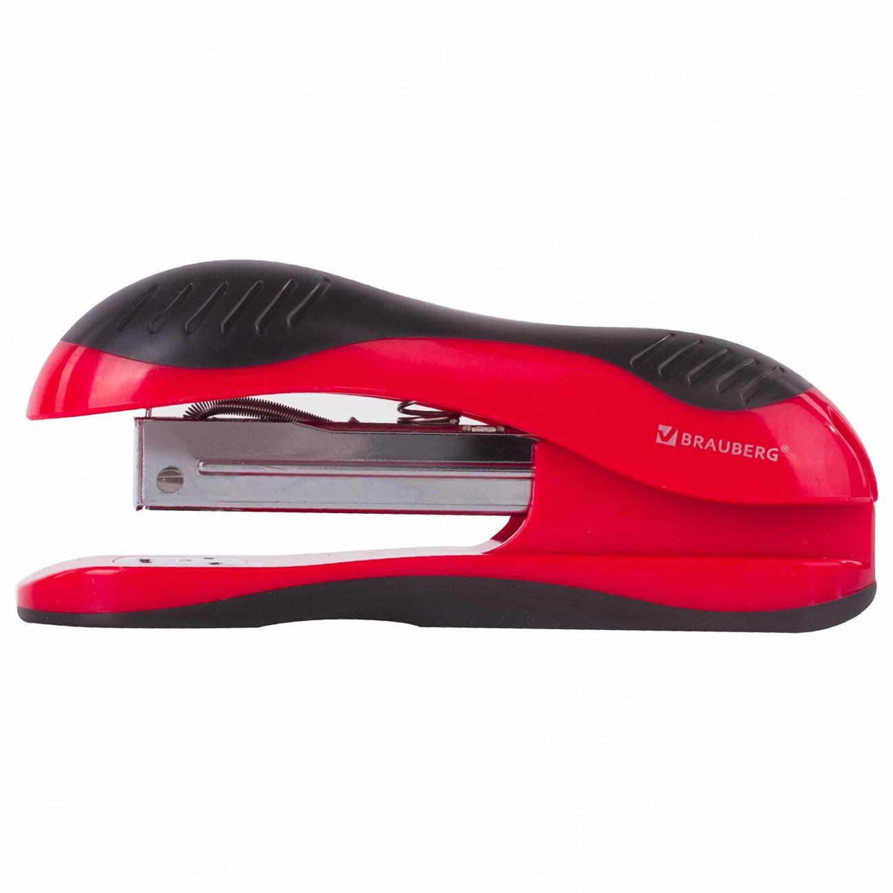 Степлер канцелярский Brauberg 229688 черный красный