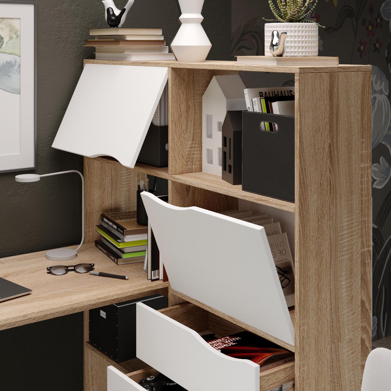 Стол компьютерный Трия Тип 7 Дуб Сонома-Белый ясень