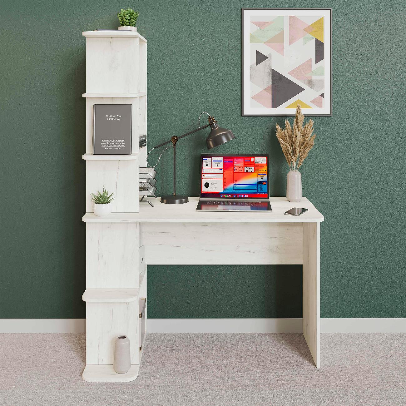 Стол компьютерный Трия Тип 4 Дуб Крафт Белый