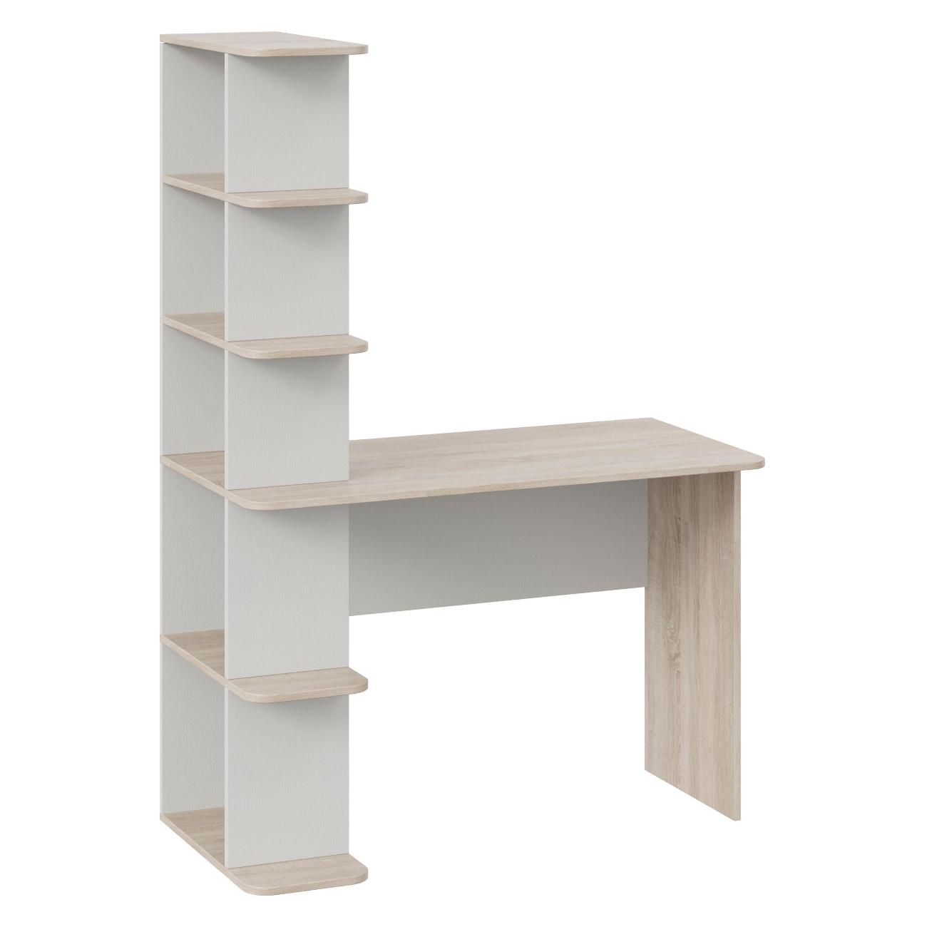 Стол компьютерный Трия Тип 4 Дуб Сонома-Белый Ясень фото