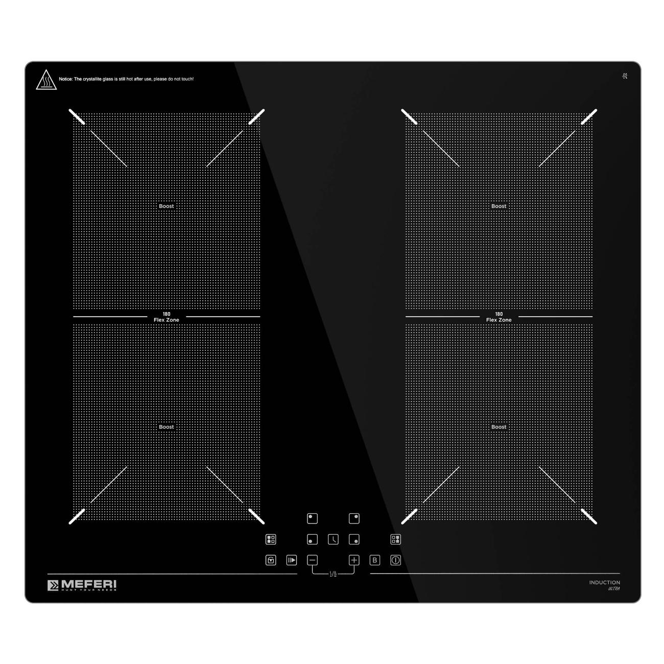 Встраиваемая индукционная панель независимая MEFERI MIH604BK ULTRA черная