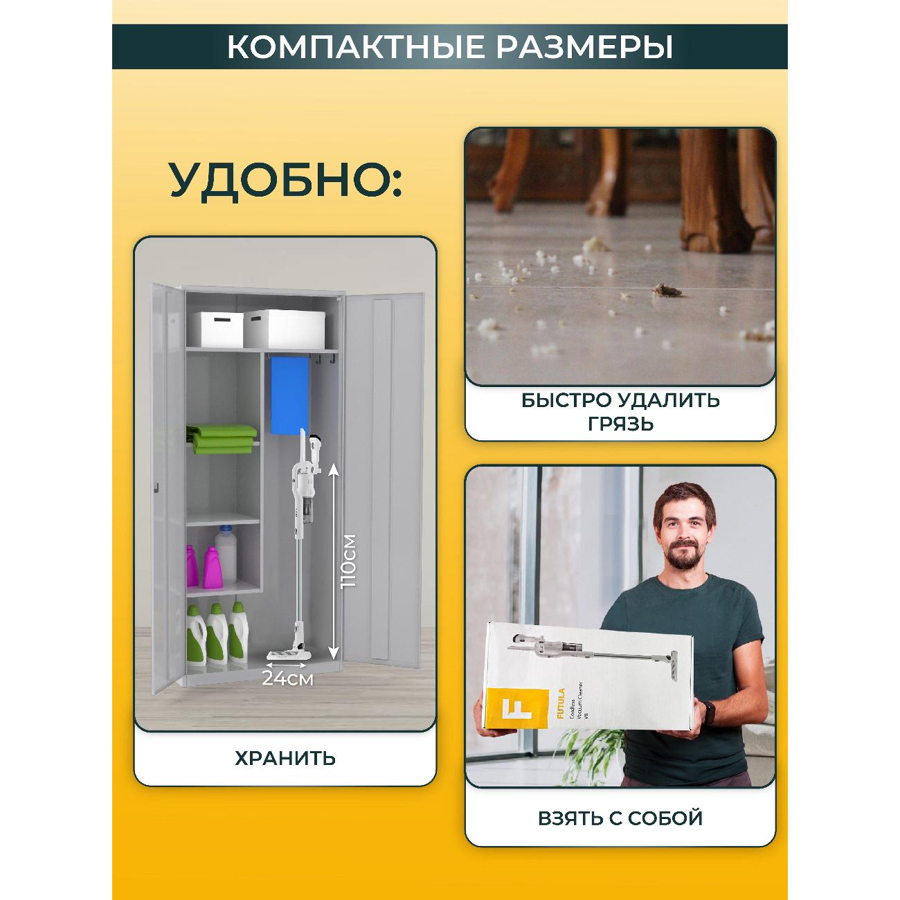 Пылесос ручной (handstick) FUTULA V8 White