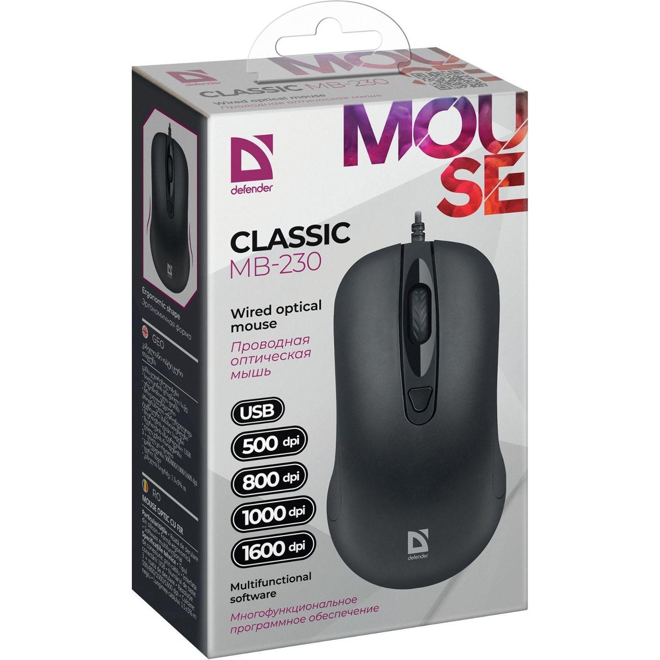Мышь проводная Defender Classic MB-230