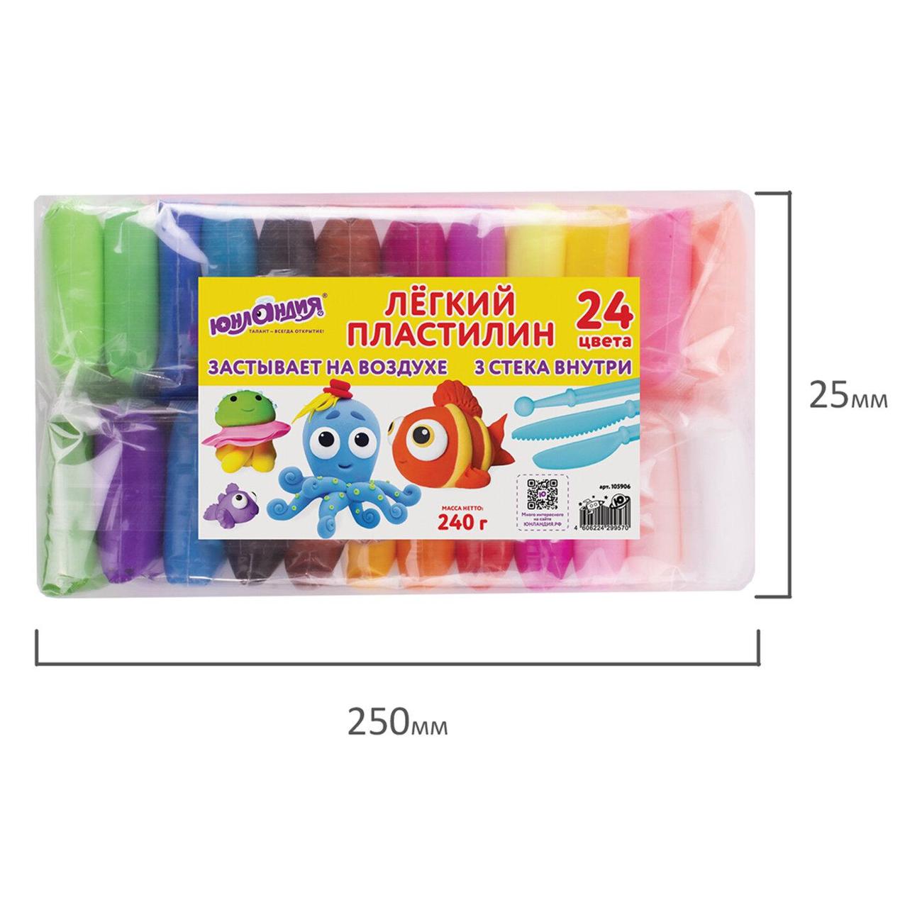 Пластилин Юнландия 105906 240 г 24 цвета