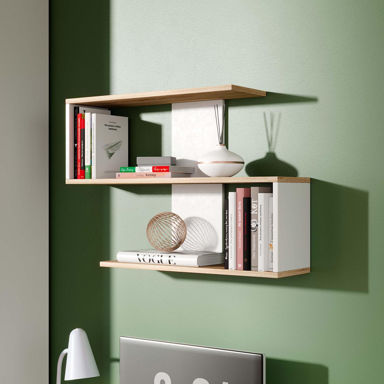 Полка книжная Трия Diamond Тип 1 дуб