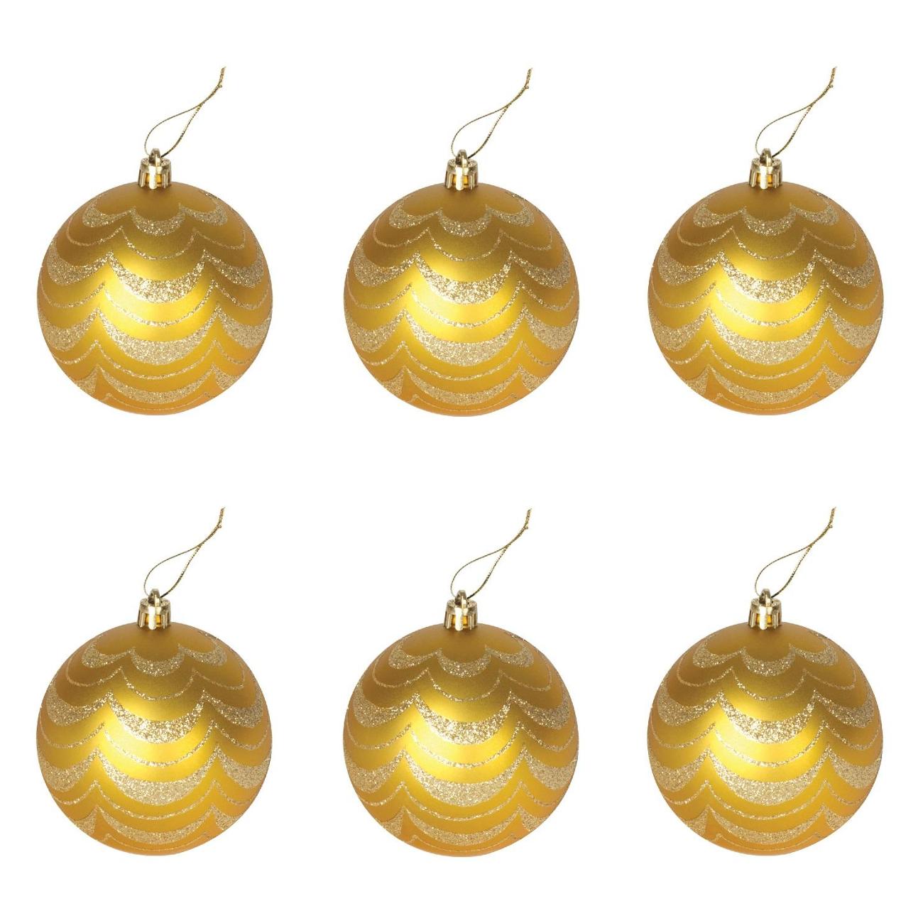 Новогодние украшения Золотая сказка 590890 8 см 6 штук
