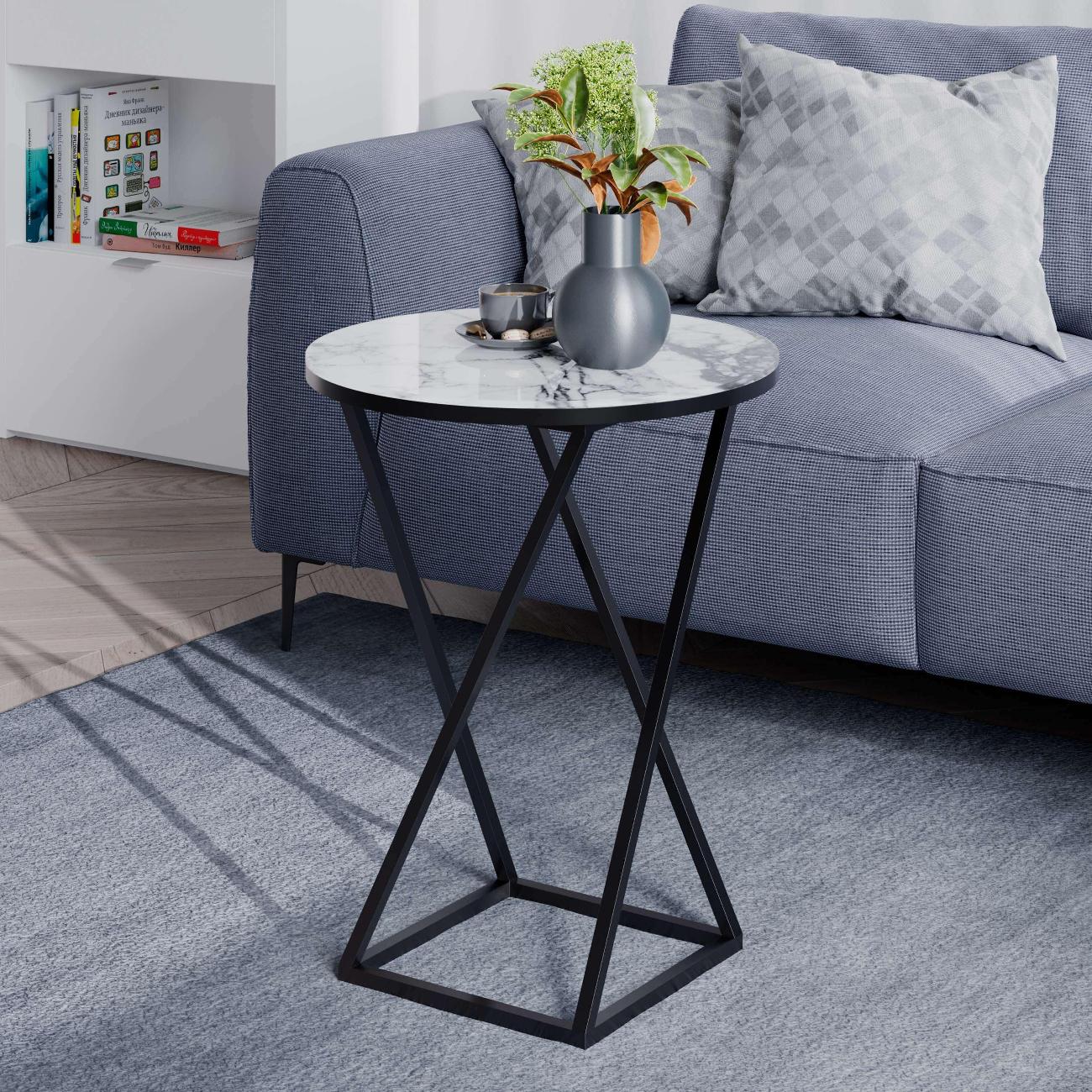 Столик журнальный Трия ДП 1-03-05 черный/ серый