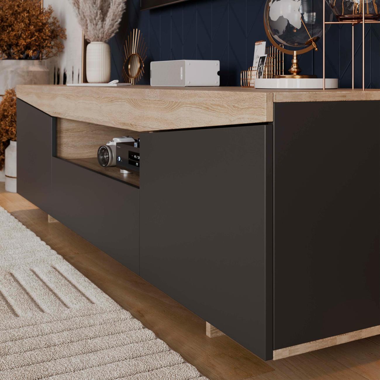 Тумба Трия Тип 1 Дуб Сонома-Графит Серый