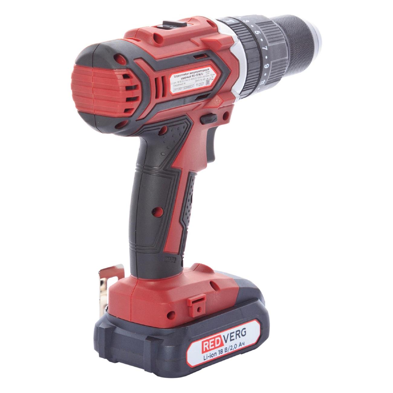 Шуруповерт аккумуляторный Redverg RD-IS18/U