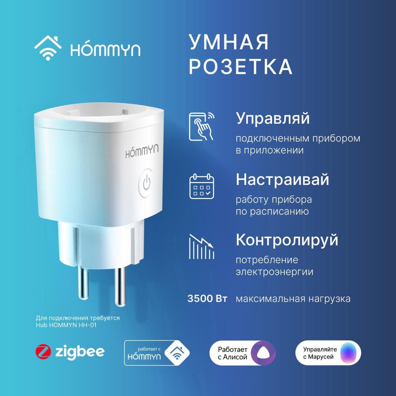 Умная розетка Hommyn RKNZ01