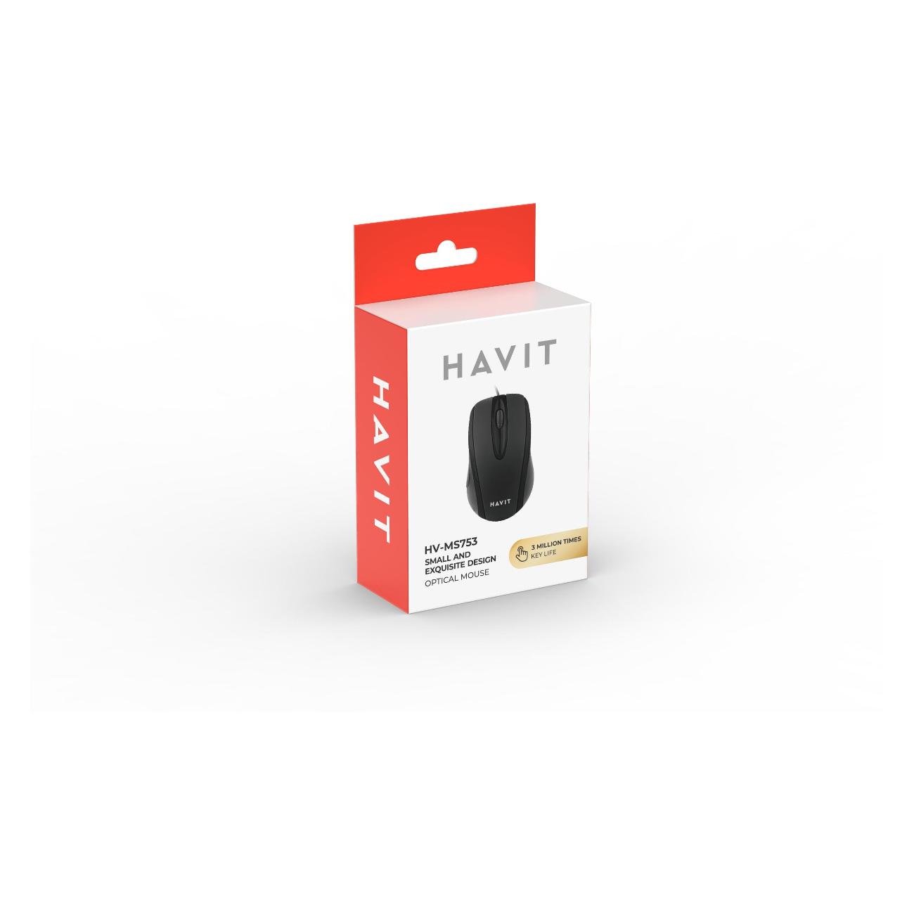Мышь проводная Havit HV-MS753 черный