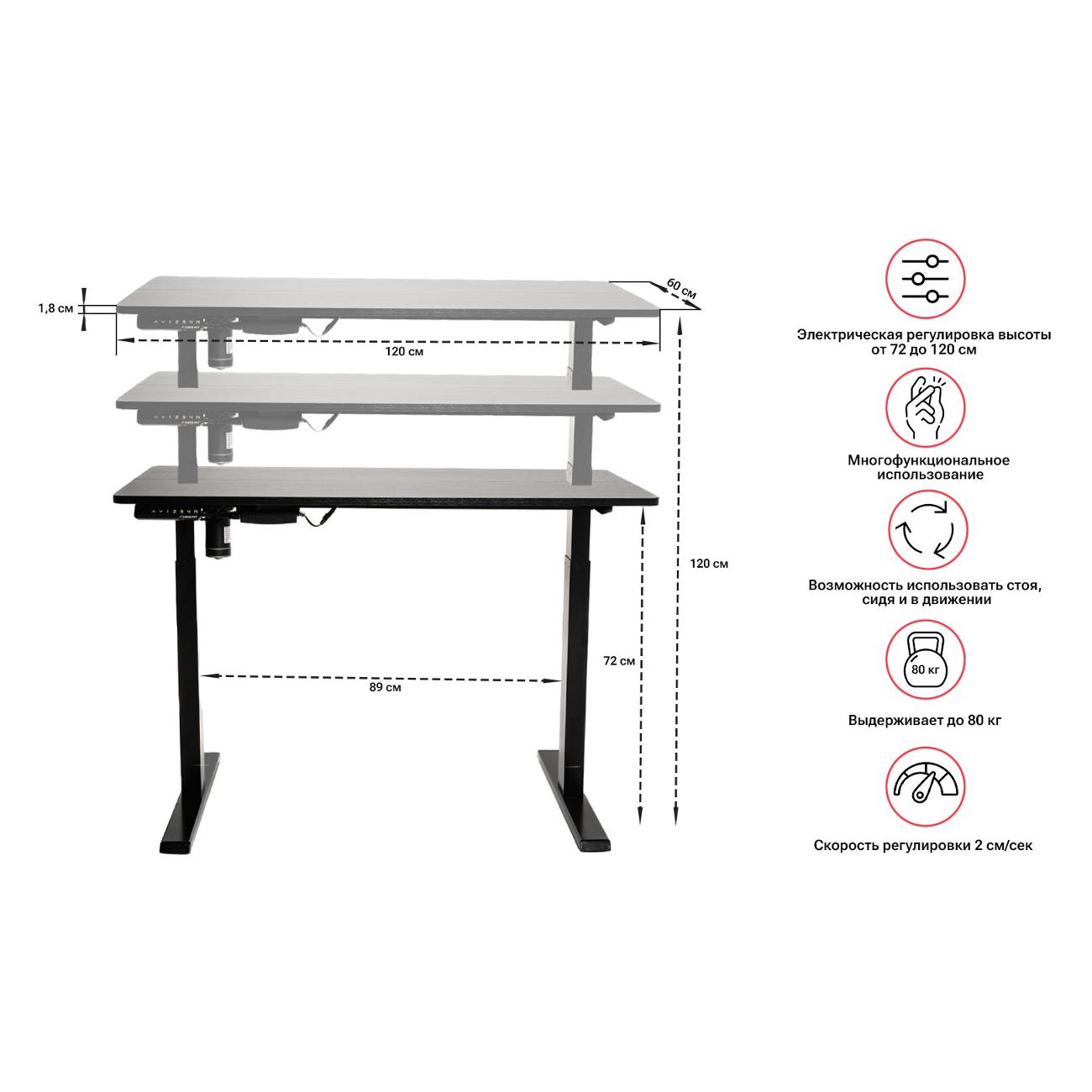 Стол письменный UnixFit Wood E-Desk
