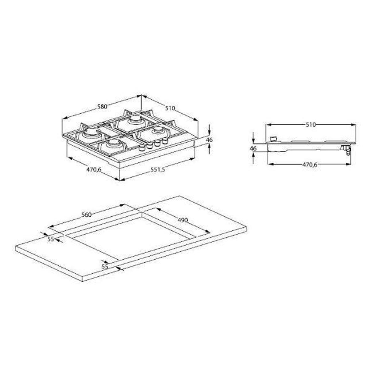Встраиваемая газовая панель независимая Indesit INGT 61 IC/BK