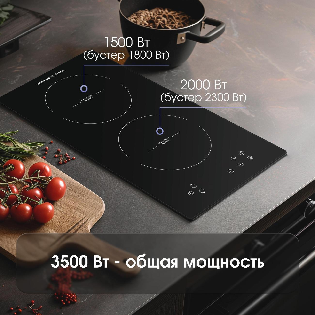 Встраиваемая индукционная панель независимая Zigmund & Shtain CI 33.3 B черная