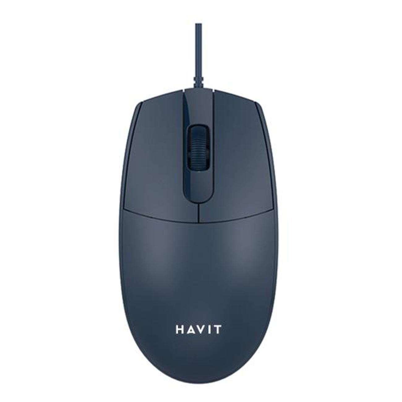 Мышь проводная Havit MS70 синий фото
